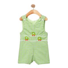 Green Gingham Car Shortalls
