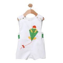 White Pique Kite Shortalls