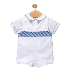 White Pique Collared Shirt & Shortalls