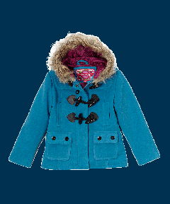 Blue Hooded Toggle Coat