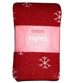 Girl's Red Snowflak Tights