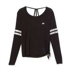 Marika Girls Stripe Tie-Accent Long-Sleeve Tee