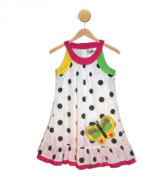 White And Black Dotted Dress