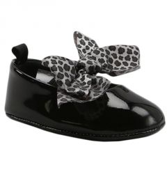 Black Leopard Bow Flat